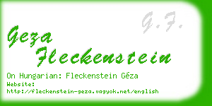 geza fleckenstein business card
